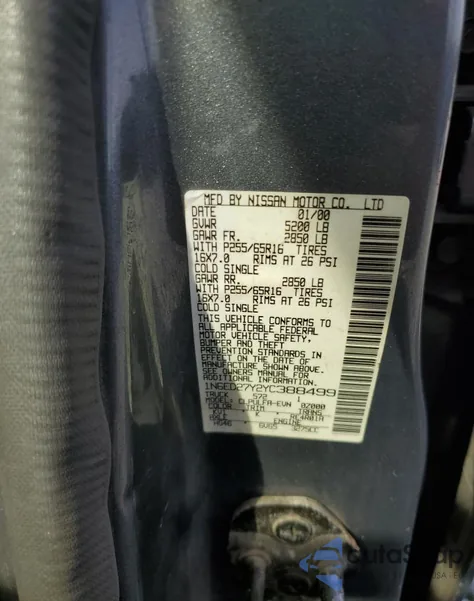 2000 Nissan Frontier Crew Cab Xe из США, поврежденный, VIN 1N6ED27Y2YC388499